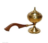 Zap Impex Brûleur d'encens en Laiton avec Long Manche en Bois (Dimensions : 22,9 cm)