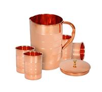 Zap impex Carafe de luxe en cuivre pur avec 4 verres