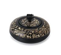 Zap Impex Cendrier en laiton fait à la main avec couvercle, décoration Meenakari de couleur noire, cendrier en métal