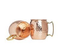 Zap Impex® Cuivre pur Moscow Mule Tasse, pas de revêtement, gehämmerten cuivre, idéal pour tous les gekühlten Boisson blendend entretenir et Bar ou à la maison, grand bar Coffret cadeau de 2