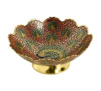 ZAP Impex Doré Laiton plaqué décoratifs sec Bol de fruits Carving travail - taille : 12,7 cm Superbe Paon Motif cuisine Cadeau