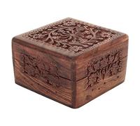 Zap Impex fait boîte à bijoux en bois - Nouveauté de einzelteil, unique Artisan traditionnelle main sculpté Palissandre de boîte de bijoux fait de l'Inde (4 pouces)