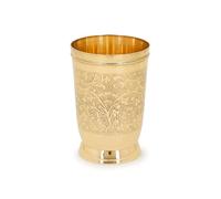 Zap Impex Gobelet en laiton 250 ml | Vaisselle en laiton | Verre Lassi lourd | Petit gobelet pour eau, lait, jus, boissons gazeuses | Verre polyvalent (1)