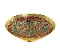 Zap Impex ® Laiton Bol décoratif Fruits secs Bidri de Travail - Taille 8,5 Belle Couleur Rouge Motif Paon Cuisine Vaisselle Cadeau