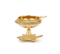 Zap impex Lampe à huile traditionnelle en laiton en laiton Deep Diya Lampe à huile indienne Diwali Puja Lampe Kuber Tortoise Diya (1)