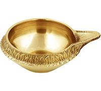 Zap Impex Lampe à huile traditionnelle en laiton - Fabriquée à la main - Décoration de festival indien Diya pour la maison (1)