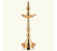 Zap Impex Lampe à huile traditionnelle Kerala en laiton - Support décoratif pour puja, temple et décoration de la maison