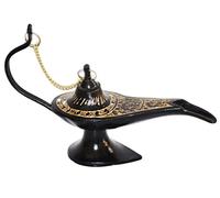 Zap Impex® Lampe en laiton alladdin Aladdin Genie Lampes : Graveur de parfum, magie Chirag/reprise, laiton antique artisanat, de style ancien, gläserne, laiton décoratives Chirag, objet de collection (6, Black Base d'or Meen Akri)