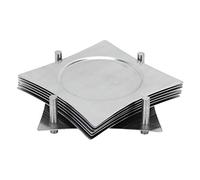 Zap Impex® Lot de 6 Dessous de Verre carrés avec Support en Acier Inoxydable pour éviter Les Taches et Les Rayures par jus, Verres, Bars, Tasses à café