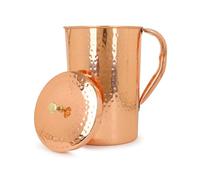 Zap Impex Pichet en cuivre pur martelé avec couvercle, pour bienfaits de la santé, 1600 ml