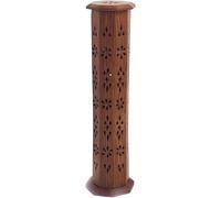 Zap impex Porte-encens en bois - Sculpté à la main - Tour attrape-cendres - 12 pouces - Parfums d'ambiance - Aromathérapie méditation Pooja Yoga - Accessoires pour la maison