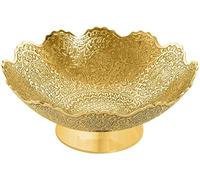 ZAP Impex Pure Doré Laiton plaqué décoratifs Bol de fruits à découper travail - taille : 22,9 cm Superbe Paon Motif cuisine Cadeau