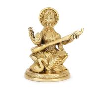 Zap Impex Saraswati Idol Saraswati Göttin Statue assise sur Lotus pour Home Puja Tempel