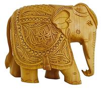 Zap Impex Statue d'éléphant sculptée à la main - En bois - Décoration de table et de maison