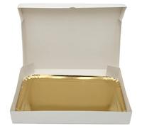 zapalorzo 25 boites Traiteur Blanche 29 X 42 X 6 cm + 25 Plateaux Or 42 X 28 cm