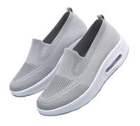 Zapatillas Casuales Con Plataforma, Suela gruesa, Sin Cordones, cómodas Para el día a día, fáciles de poner, Con buen soporte y diseño Elegante. (Grey, 40)