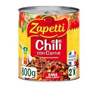 ZAPETTI - Chili Con Carne Bohème au Bœuf, Saveur Authentique et Relevée pour Toute la Famille (Boîte 800g) - Le lot de 3