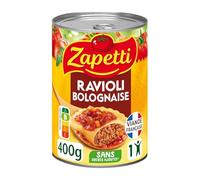 ZAPETTI - Plat Prêt à Déguster, Ravioli Savoureux à la Bolognaise au Bœuf, Texture Fondante (400g) - Lot de 4 - vendu par Lot