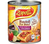 Zapetti Ravioli Pur Boeuf Au Blé Complet Et Légumes Du Soleil 800g