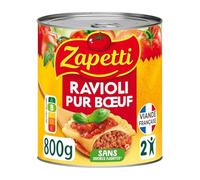 ZAPETTI - Ravioli Pur Boeuf Français, Sauce Traditionnelle, 800G - Lot De 4