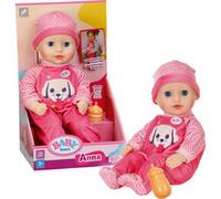 BABY born Anna met roze romper, zachte 36 cm grote babypop met stoffen lichaam e