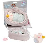 BABY born Boîte à musique Berta 18 cm – toute douce, panier, module musical amovible, lavable