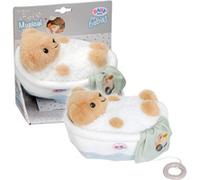 Baby Born for Babies Boîte à Musique Teddy 18 cm, Ours en Peluche dans sa Baignoire, Module Musical Amovible, Lavable