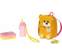 Zapf Creation BABY born Kindergarten Rucksack Set, 3-tlg., Puppenzubehör, Brotdose, Trinkflasche, 834961