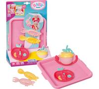 BABY born Set de Vaisselle avec Assiette, Couverts, Tasse d’Apprentissage et Plateau - Accessoire avec Fonction Click & Play pour poupées de 43 cm