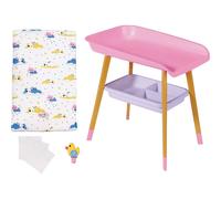 Zapf Creation Baby Born table à langer rose avec aspect bois et accessoires