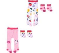 BABY born Collants et chaussettes 836064 - Les paquets de collants comprennent deux modèles différents pour les poupées jusqu'à 43 cm - Disponibles en deux paquets assortis - Aux enfants dès 3 ans