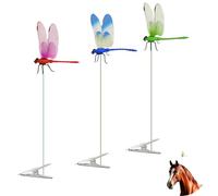 Zapguru Lot de 3 répulsifs en forme de libellule 3D pour décoration de jardin, chapeau de libellule et de cheval, piquets de colibri, appareils effrayants pour oiseaux de jardin et mouches pour