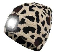 ZAPLIT Bonnet à DEL avec lumière, lampe frontale mains libres rechargeable par USB, 3 modes d'éclairage - Bonnet tricoté chaud - Pour la promenade du chien, la course à pied, le camping - Gadgets pour