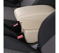 ZAPORA Facile à Installer Boîte D'accoudoir De Voiture pour Zoe Accoudoir en Cuir Boîte De Rangement USB Accessoires Console Centrale Décoration Style De Voiture(A Style Beige)