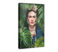 ZAPORA Frida Kahlo Impression sur toile pour salon, chambre à coucher, style cadre, 40 x 60 cm