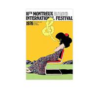 ZAPORA Montreux Jazz Festival '76, Plakat Muzyki Jazzowej, Plakat Festiwalu Poster vintage sur toile pour chambre à coucher, bureau, chambre, cadeau, sans cadre, 50 x 75 cm