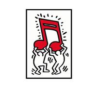 ZAPORA Poster musical Keith Haring sur toile - Décoration murale pour salon, chambre à coucher - Style sans cadre - 60 x 90 cm