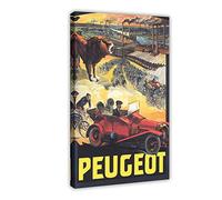ZAPORA Poster sur toile Peugeot 3 vintage pour décoration de salon, chambre à coucher, style cadre, 40 x 60 cm