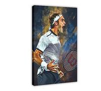 ZAPORA Roger Federer Poster sur toile pour décoration murale pour salon, chambre à coucher, décoration de style cadre, 30 x 45 cm
