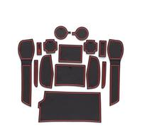 ZAPORA Tapis Antidérapant Console Centrale Voiture, Dessous Verre, Coussinets Porte, Fente, Tapis Caoutchouc pour Hyundai pour Tucson 2 IX35 LM 2009~2015 Insert Porte-gobelet(15-18Red2)