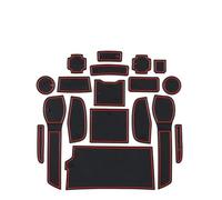 ZAPORA Tapis Antidérapant Console Centrale Voiture, Dessous Verre, Coussinets Porte, Fente, Tapis Caoutchouc pour Hyundai pour Tucson 2 IX35 LM 2009~2015 Insert Porte-gobelet(19-21Red3)