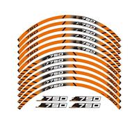 ZAPORA Trottinette Autocollants Réfléchissants pour Jantes Et De Moto, Autocollants Imperméables, Accessoires pour Kawasaki Z750 Z750 Autocollant Bord(Orange)