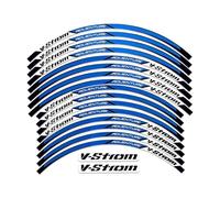 ZAPORA Trottinette Autocollants Réfléchissants pour Roues De Moto, Autocollants De Jante De Motocross pour Suzuki V-Strom 250 SX Vstrom 1000 1050 XT DL 650 Autocollant Bord(Blu)
