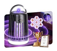 Zapper anti-mouches 3 en 1 5.0 【Double écran solaire à ultrasons et affichage numérique certifié SFE】Zapper électrique 6 fois plus efficace - Numéro de l'industrie 100 % destructeur】Attire à 360°