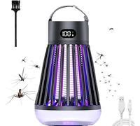 Zapper Anti-moustiques Pour La Maison, Lampe Anti-moustiques Avec Veilleuse, Répulsif Anti-mouches Électrique, Nouveau Piège Anti-moustiques Sans Fil À Suspendre, 2 En 1, Intérieur Et Extérieur(Black)