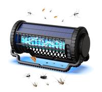 Zapper solaire à insectes d'extérieur 4800 V efficace pour une utilisation en intérieur, sans fil rechargeable avec batterie de 4000 mAh, étanche IP66 pour l'extérieur