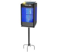 Zapper solaire anti-insectes d'extérieur étanche avec support de sol, sans fil avec lumière éclairée, tueur de moustiques rechargeable 5000 mAh