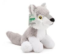 Zappi Co Jouet en Peluche de Loup 100% recyclé (22 cm de Longueur) Collection d'animaux éco-responsables Doux et câlins pour Nouveau-né Premier Enfant