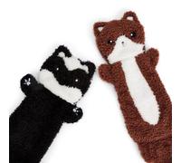 Zappi Co Lot de 2 Jouets couineurs pour Chien sans Rembourrage (Renard et mouffette) - Jouet à mâcher en Peluche Durable pour Chiens de Petite et Moyenne Taille