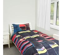 Zappi Co Parure de lit pour enfant avec housse de couette et taie d'oreiller 135 x 200 cm Motif pompier 100 % coton